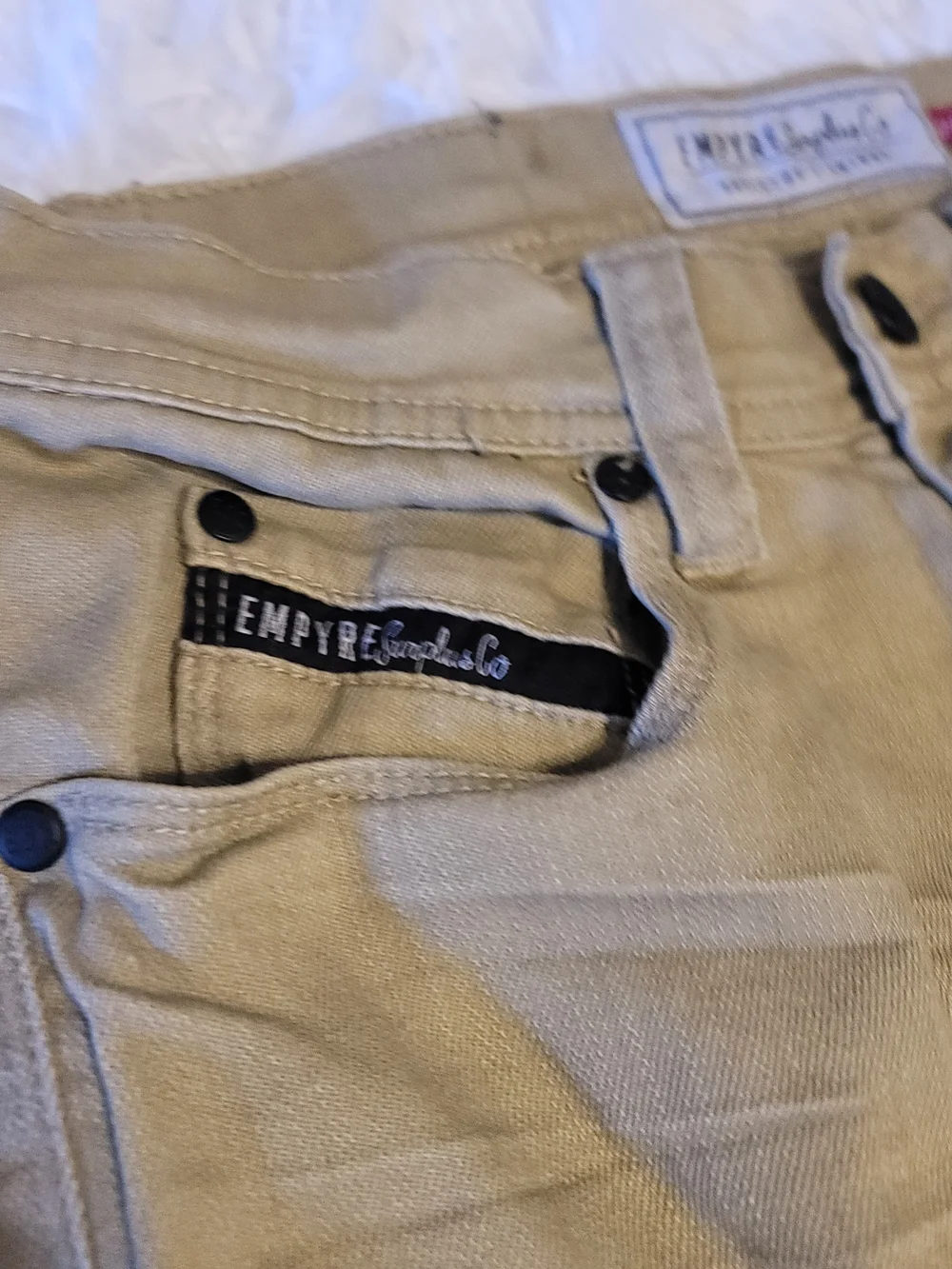 Empyre Surplus Co Skeletor Skinny Jeans in Khaki Tan Wize 28